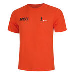 Nike Bekleidung Nike Dri-Fit Cotton Laufshirt Herren-Rot