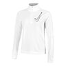 Swoosh Half-Zip Laufshirt Damen-Wei&szlig;