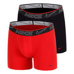 Nike Bekleidung Nike Elite Cotton Stretch Boxer Short 2er Pack Herren-Schwarz,Rot