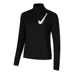 Nike Bekleidung Nike Swoosh Half-Zip Laufshirt Damen-Schwarz