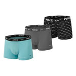 Nike Bekleidung Nike Everyday Stretch Boxer Short 3er Pack Herren-Türkis,Hellgrau
